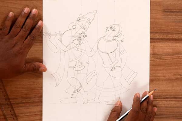 Sketching Radha & Krishna